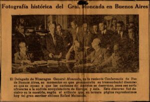 Fotografía Histórica del General Moncada en Buenos Aires, 1936.